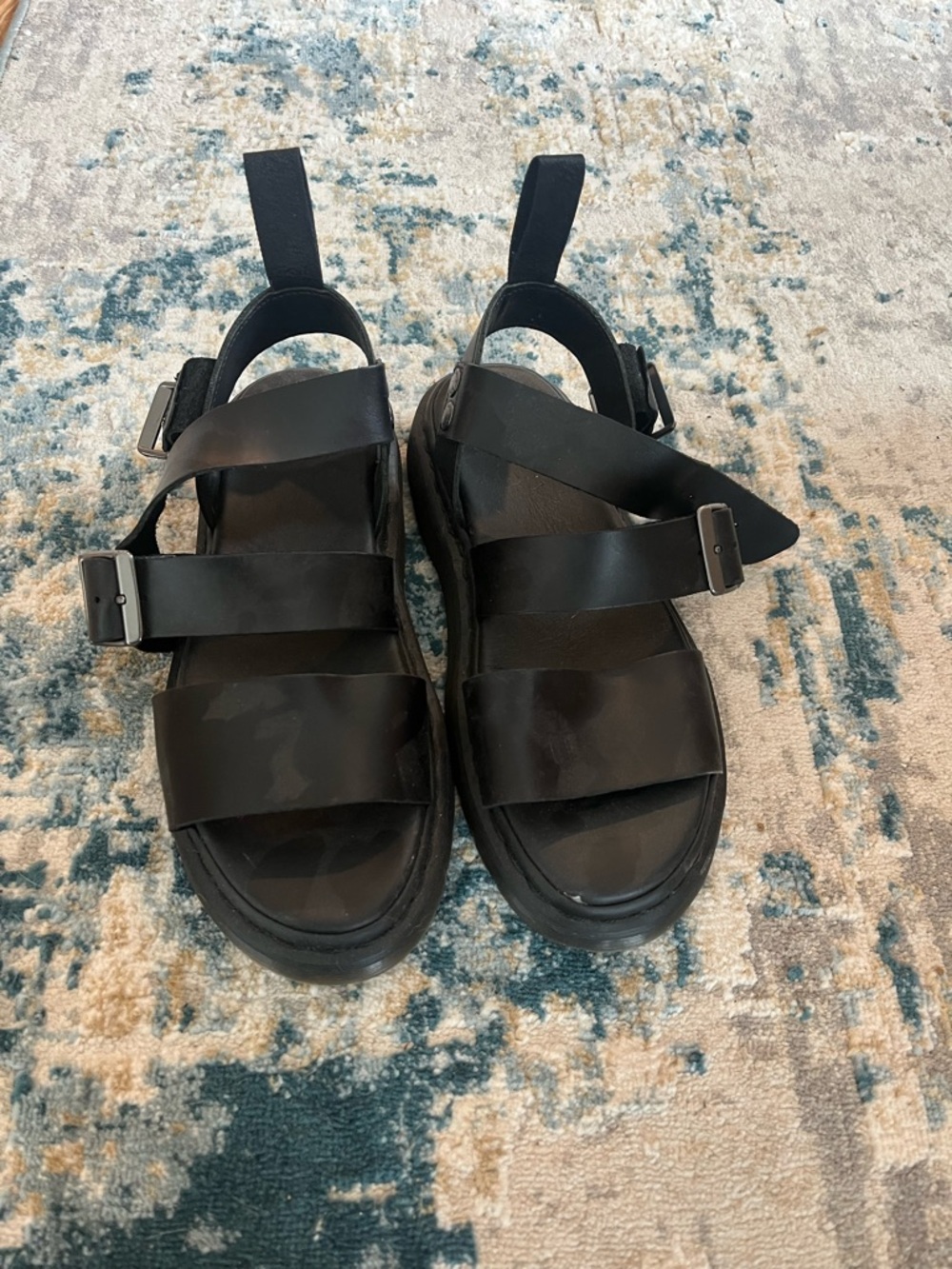 Dr. Martens Black Gryphon Platform Sandals